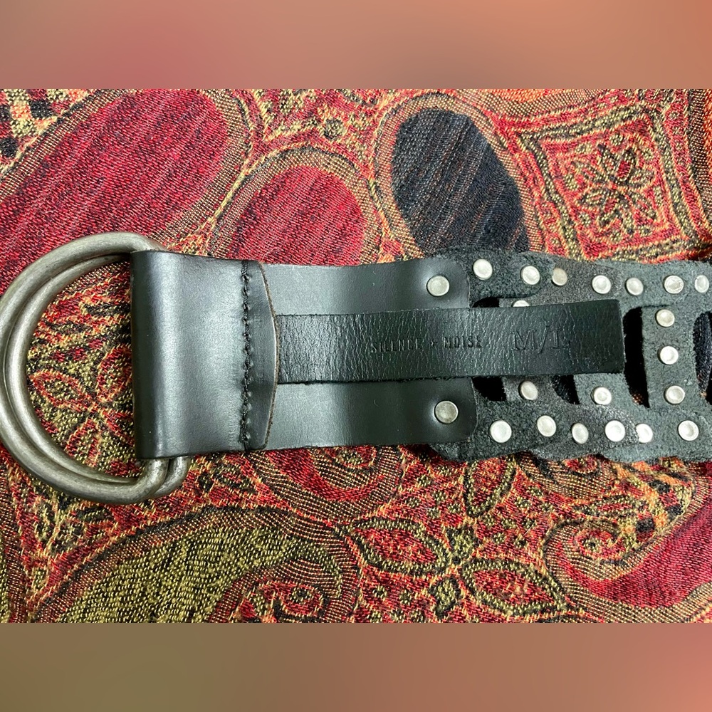 Y2K NWOT Studded Black Leather Belt- Size M/L - Picture 7 of 7
